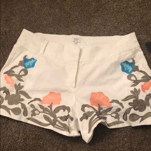 White embroidered shorts